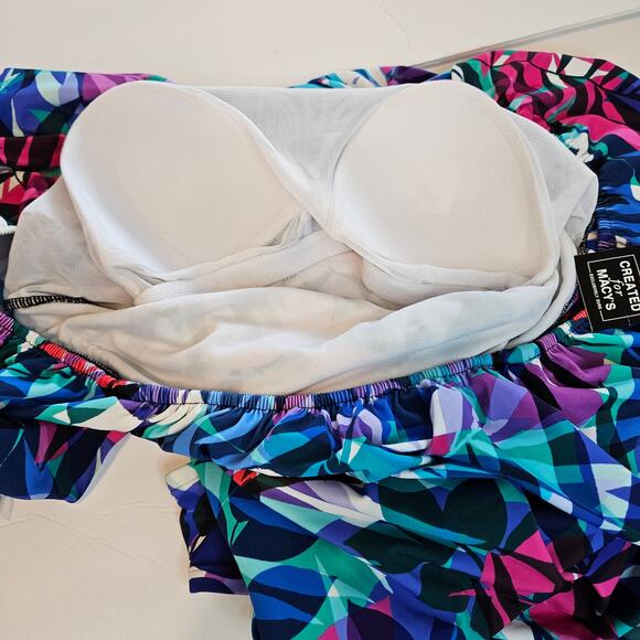 Swim Solutions Waist Minimizer Off the Shoulder One Piece Swimsuit Women's 16 - Picture 4 of 11